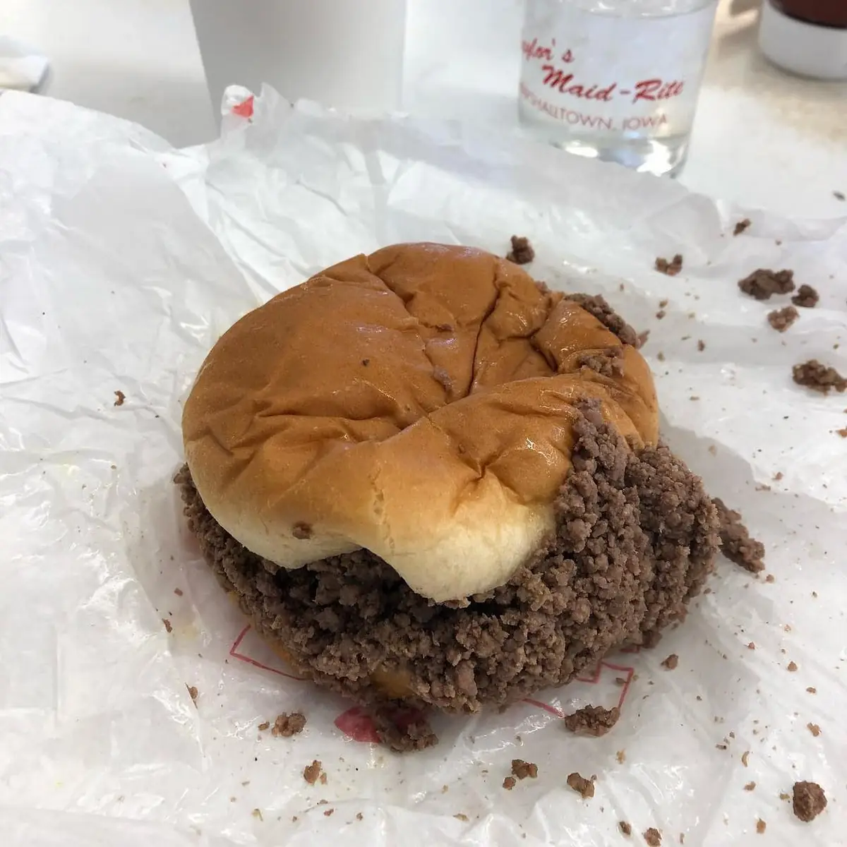 Maid-Rite Sandwich with Shake