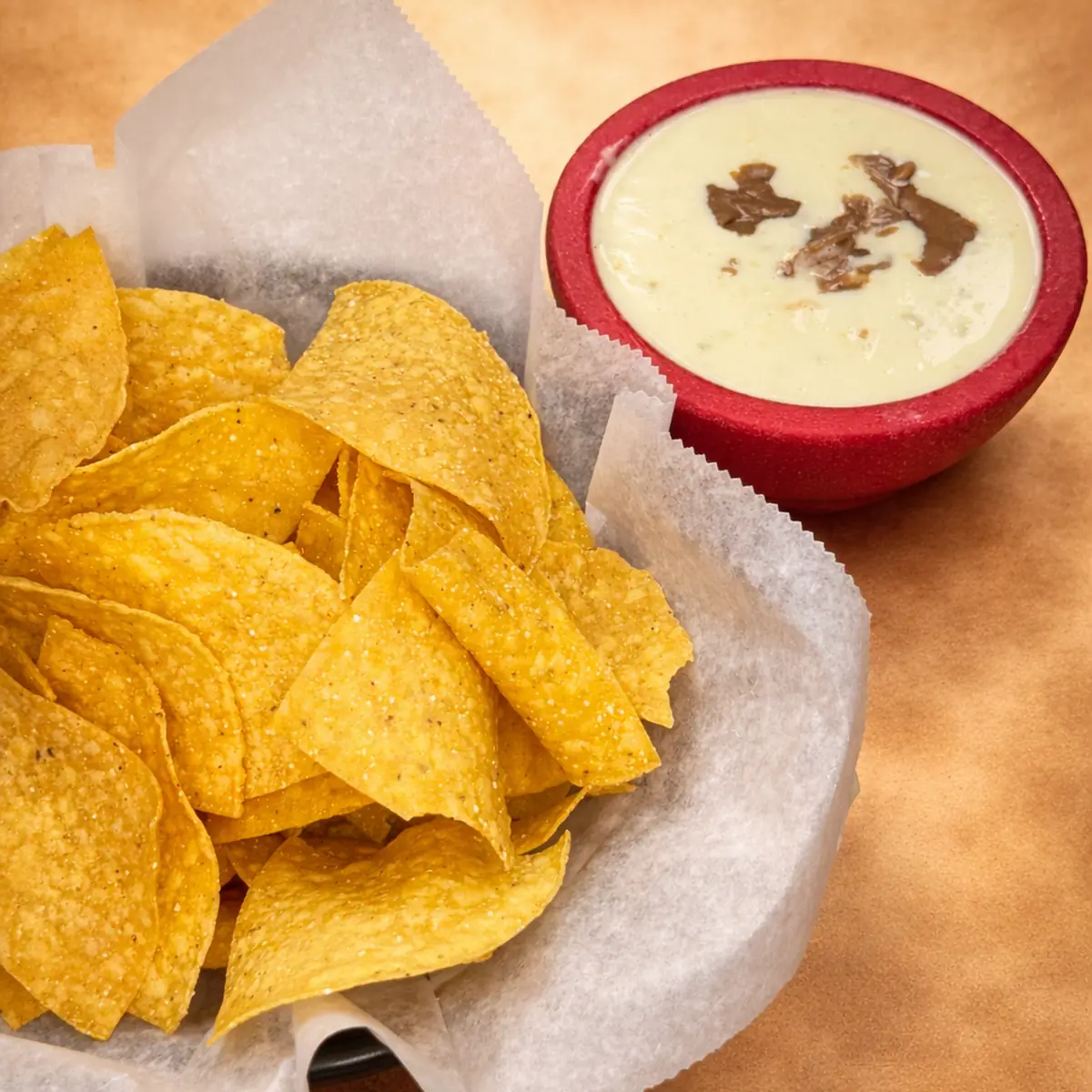 Corn Tortilla Chips and Cheese Sauce