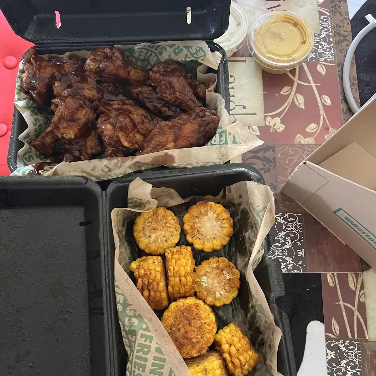 BBQ Wings and Corn