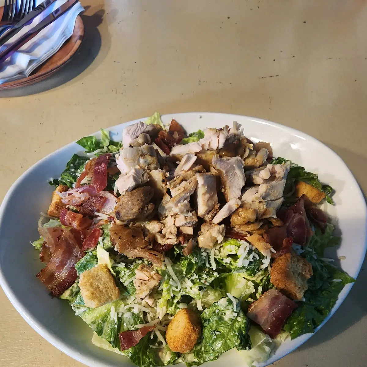 Caesar Salad with Chicken and Bacon