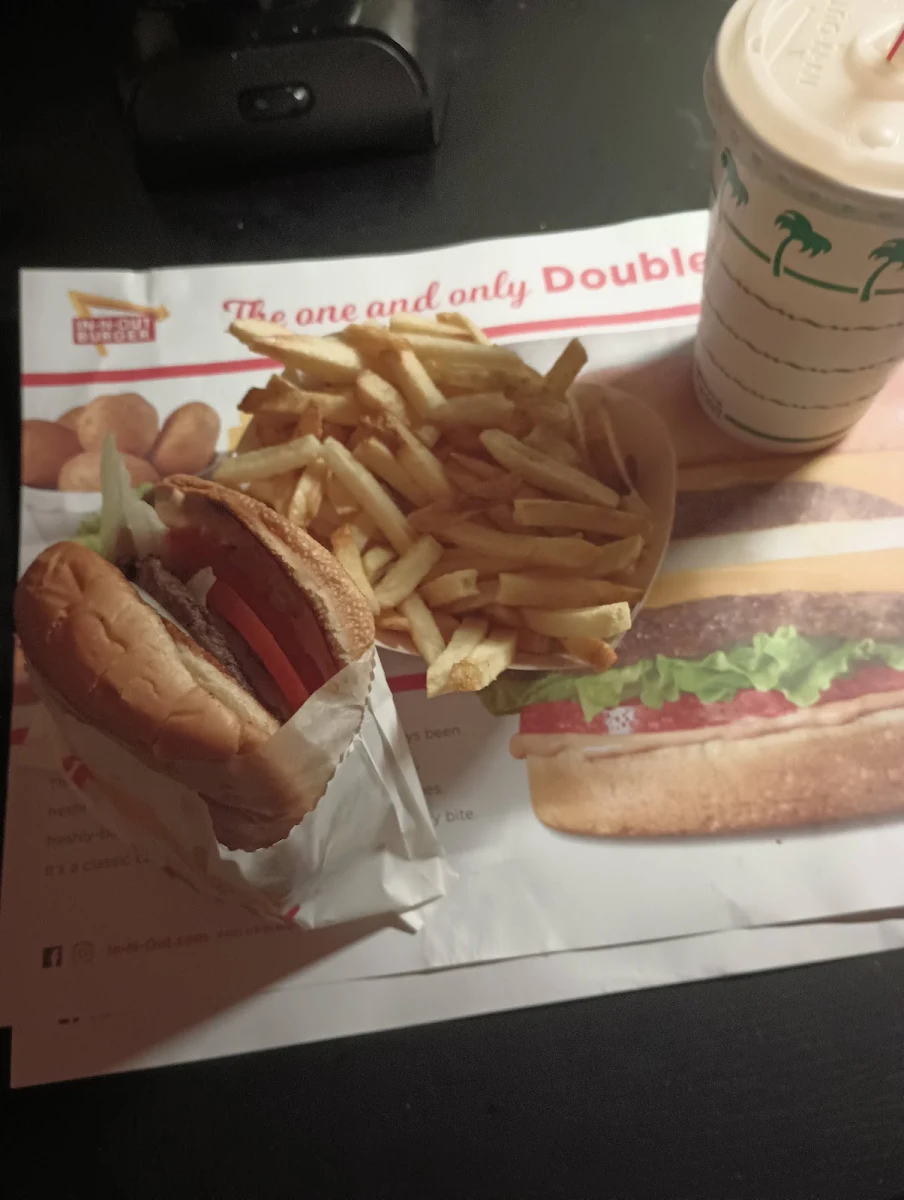 Single Burger and Fries