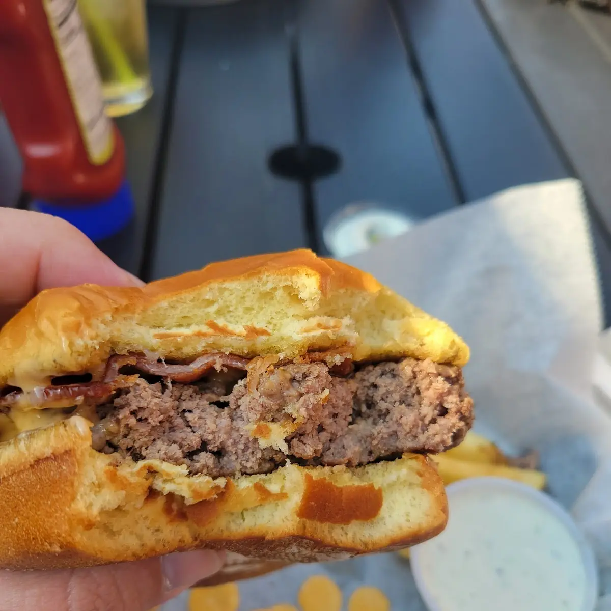 Bacon Burger with Beer Cheese