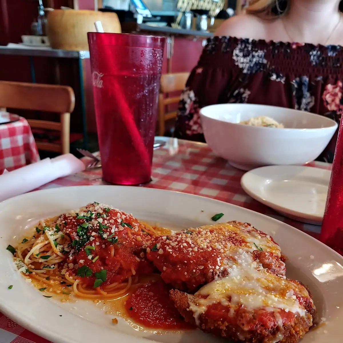 Spaghetti Marinara with Parmesan and Basil