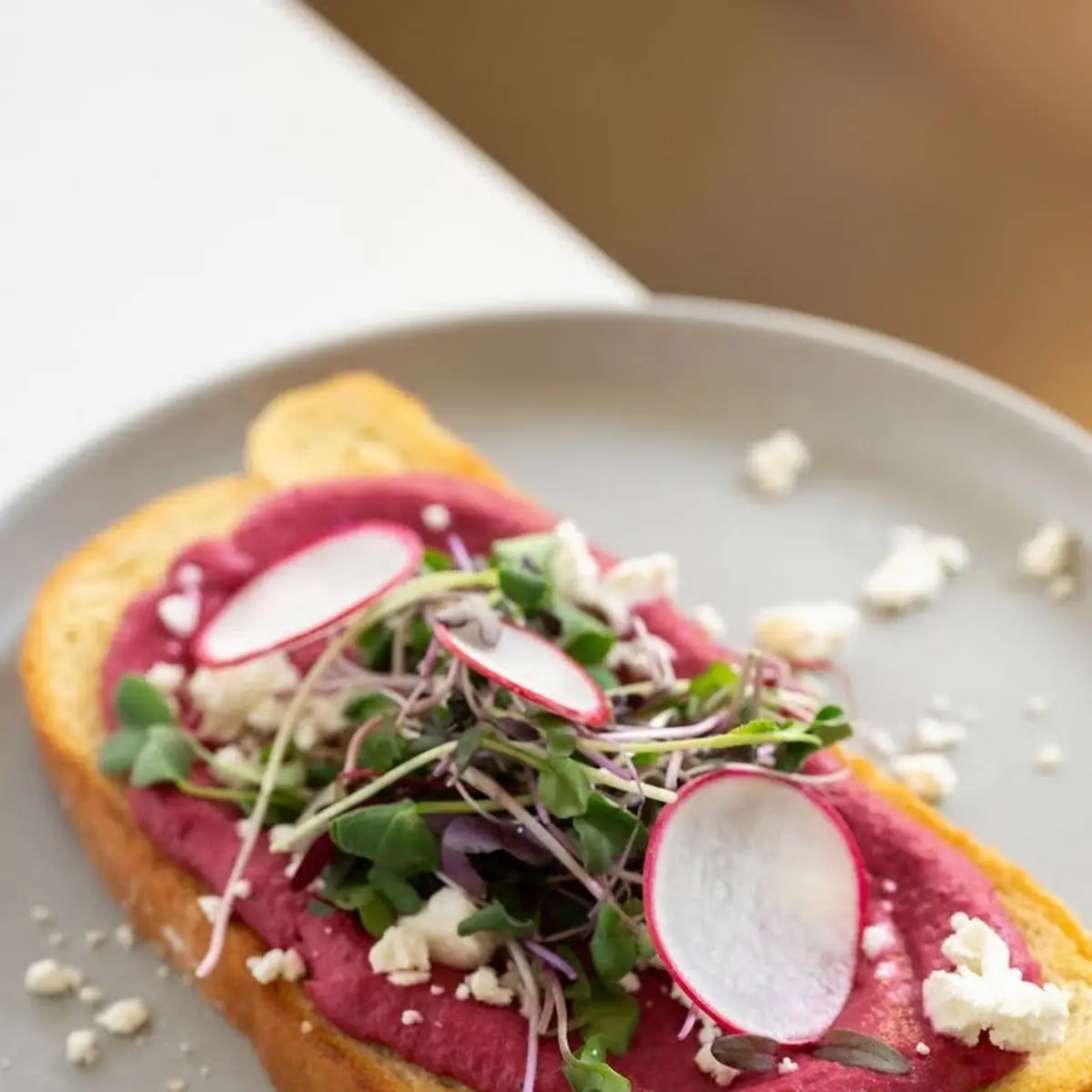 Beetroot Hummus Toast