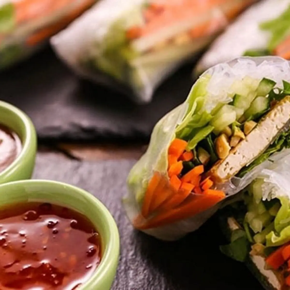 Salmon Spring Rolls