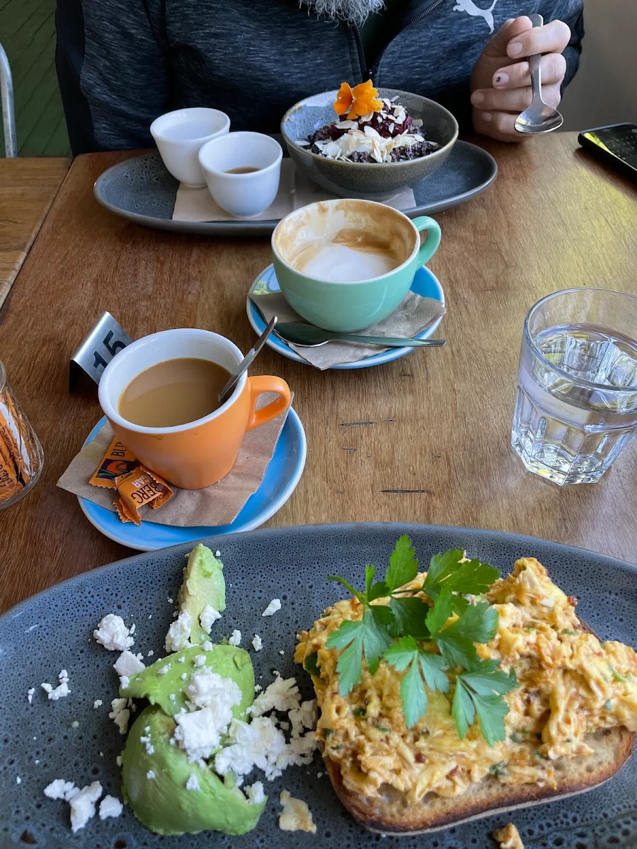Chilli 3 Egg Scramble with Feta and Avocado Toast