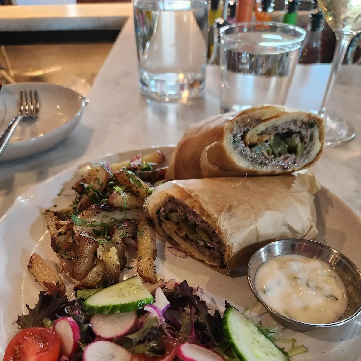 Beef Wrap with Side Salad