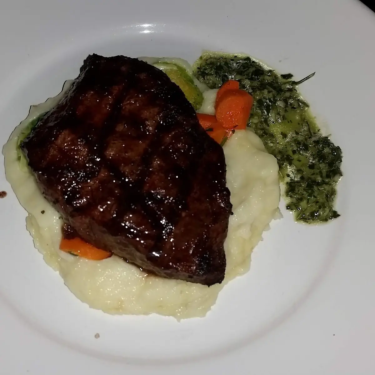 Rib Eye Steak and Mashed Potatoes