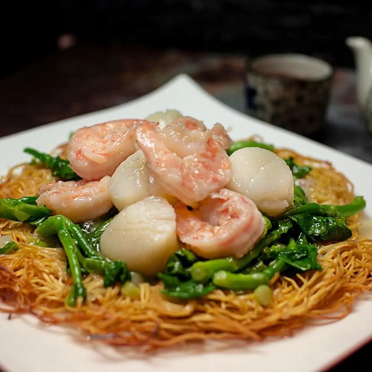 Jumbo Shrimp Scallop Pan Fried Noodle