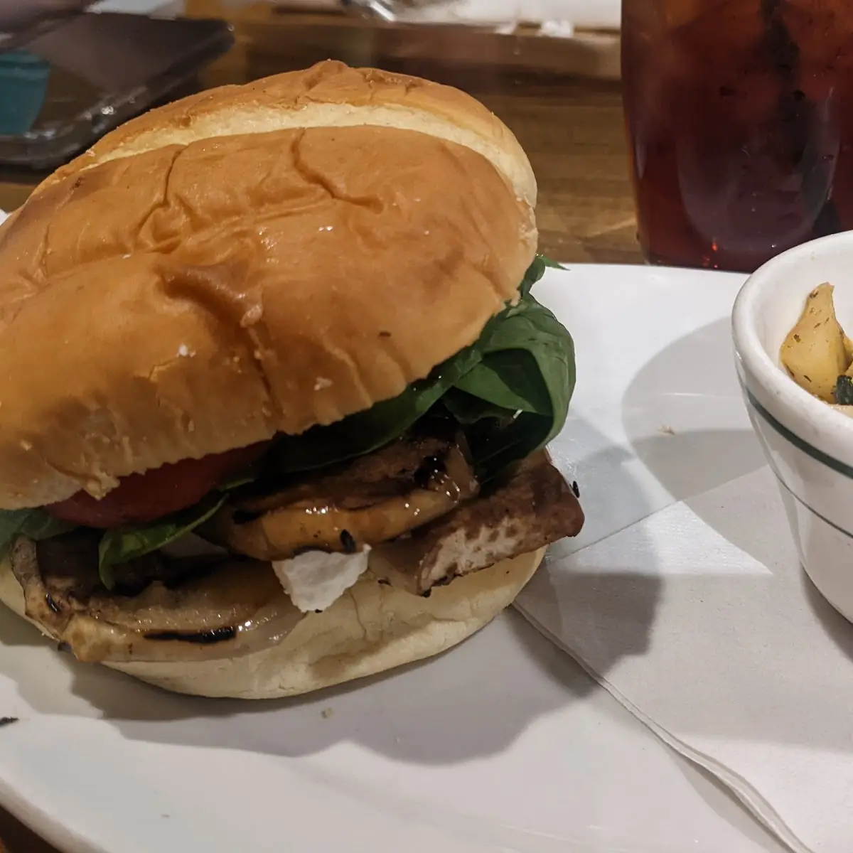 Eggplant Burger with Roasted Veggies