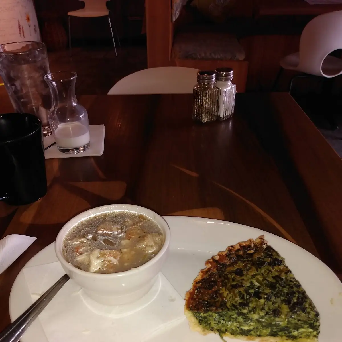 Quiche and French Onion Soup