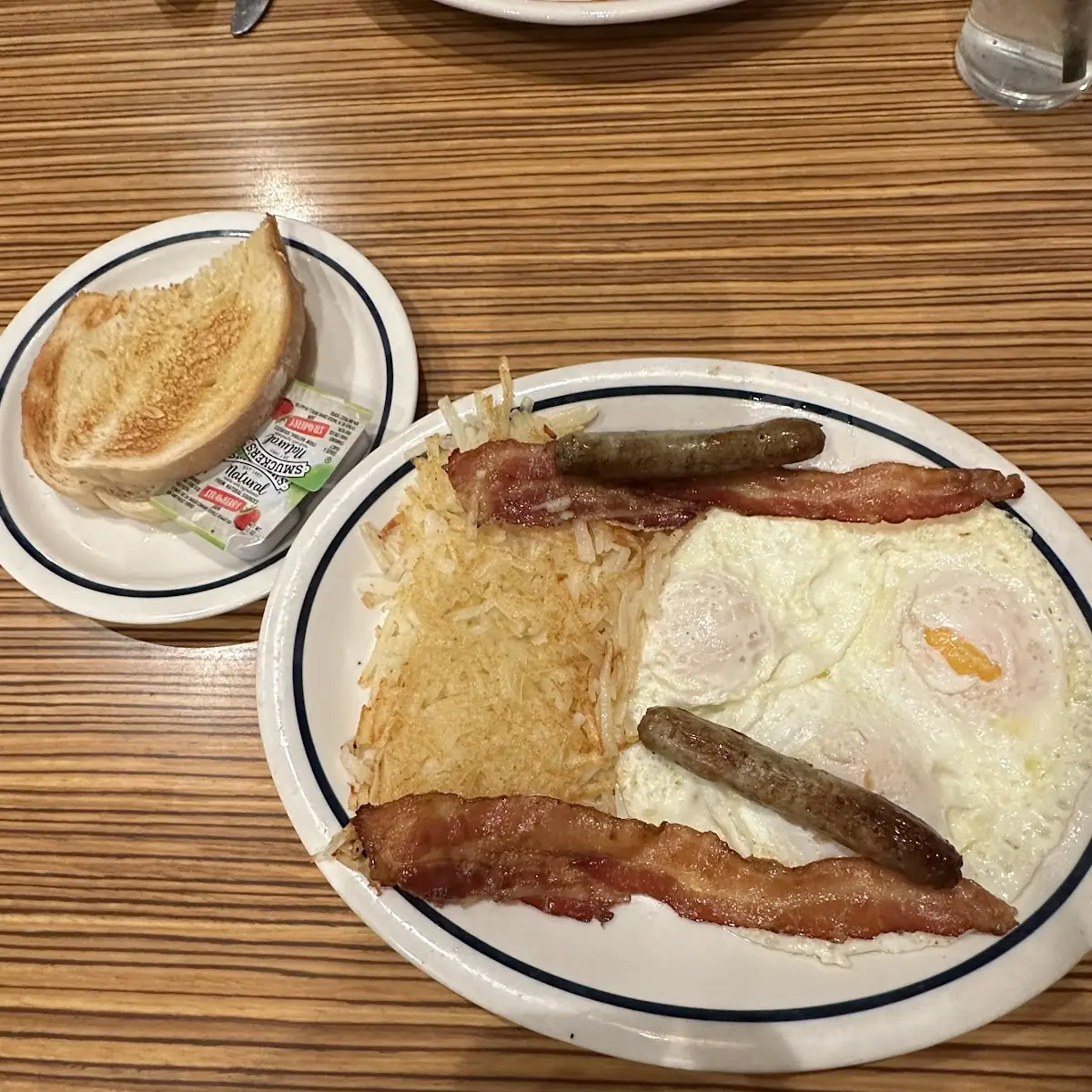 Tres Leches Pancakes Bacon Eggs & Hash Browns