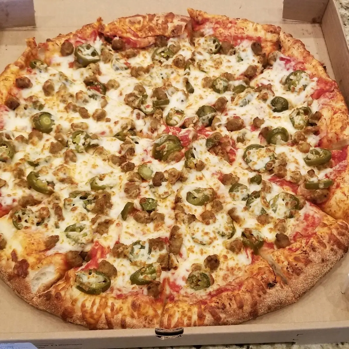 Reg Crust with Italian Sausage and Jalapenos