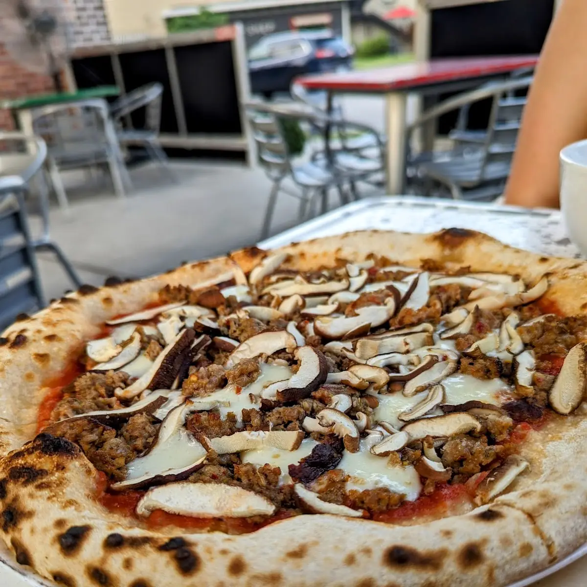 Shiitake Mushroom and Sausage Pizza