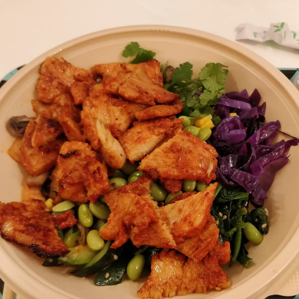 Spicy Chicken over Rice and Veggies