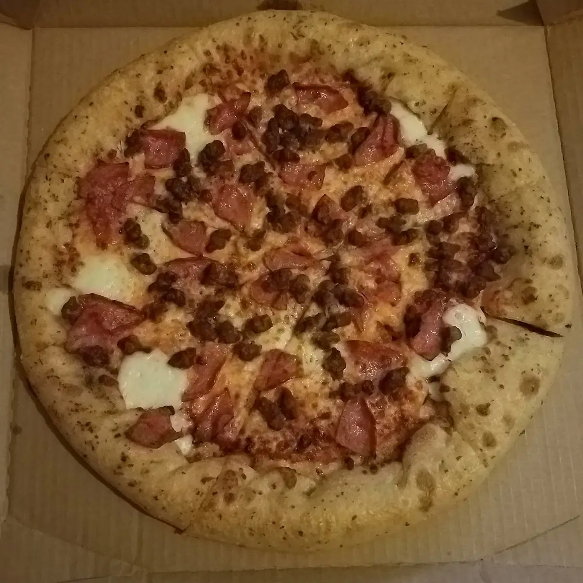 Ham and Beef Stuffed Crust Pizza