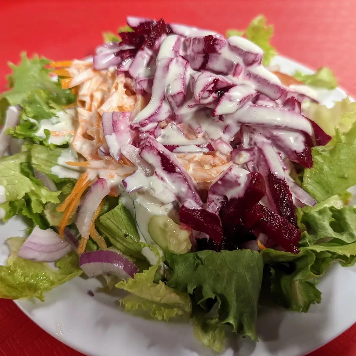 Green Salad with Ranch Dressing