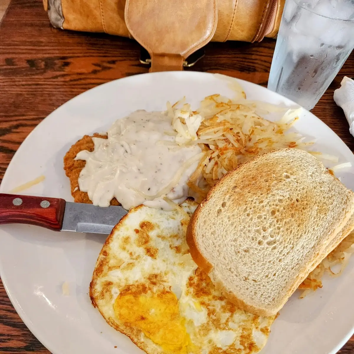 Chicken Fried Steak and Eggs and Toast