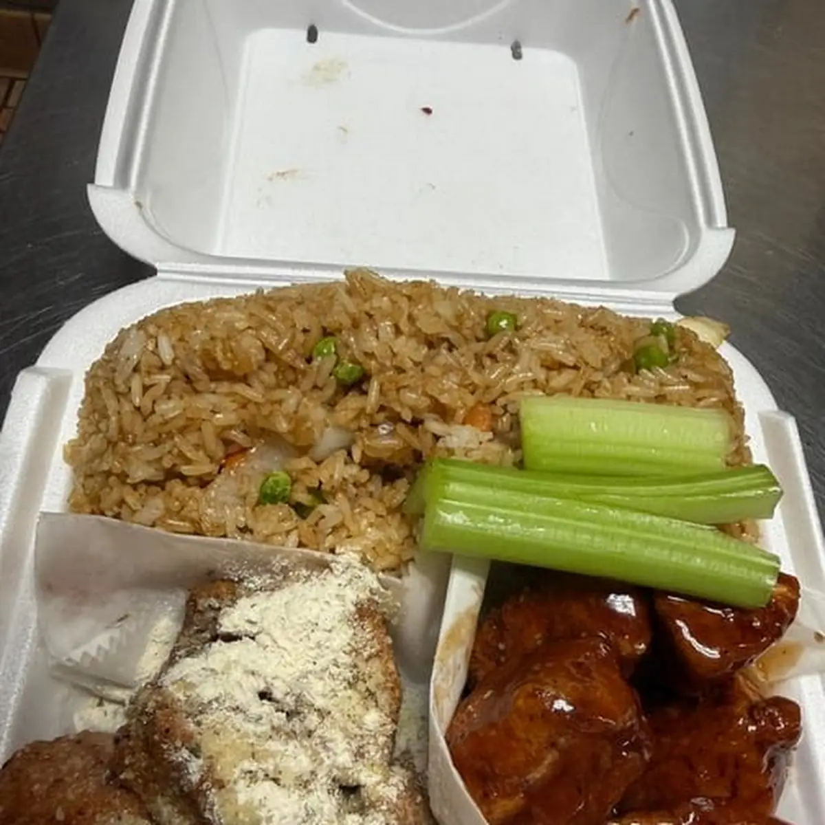 Fried Wings with Vegetable Fried Rice