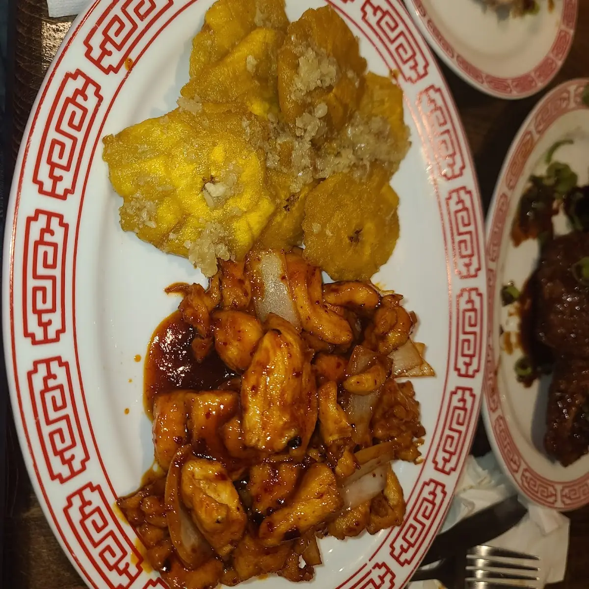 Ginger Chicken with Tostones