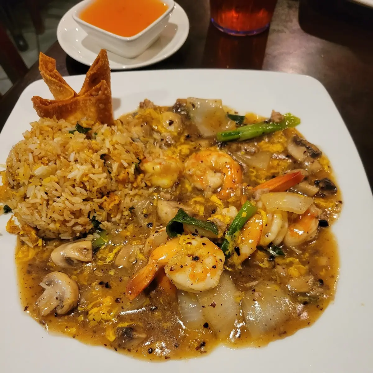 Shrimp Lobster Sauce Combo Plate