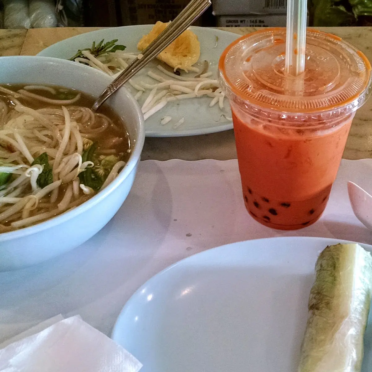 Chicken Pho and Chicken Spring Rolls