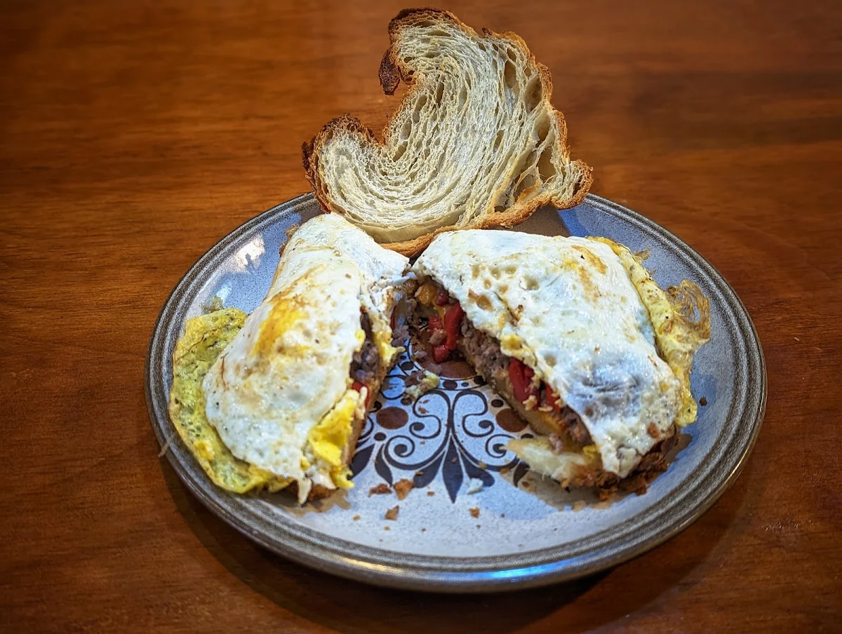 Sausage Peppers Eggs Croissant