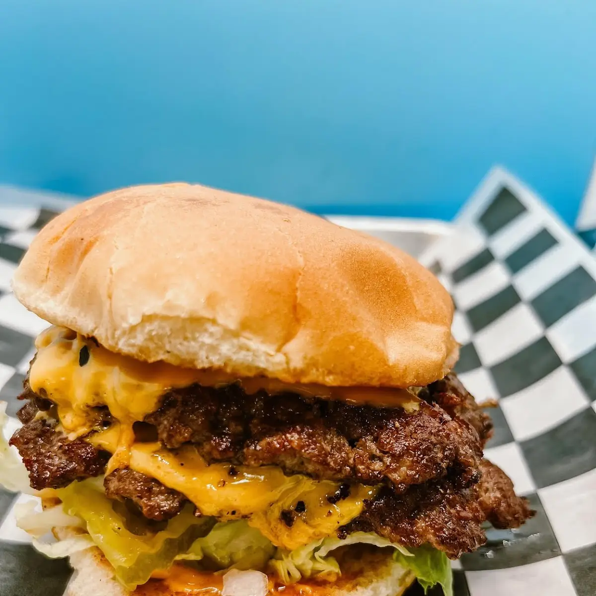 Juicy Double Cheeseburger with Lettuce