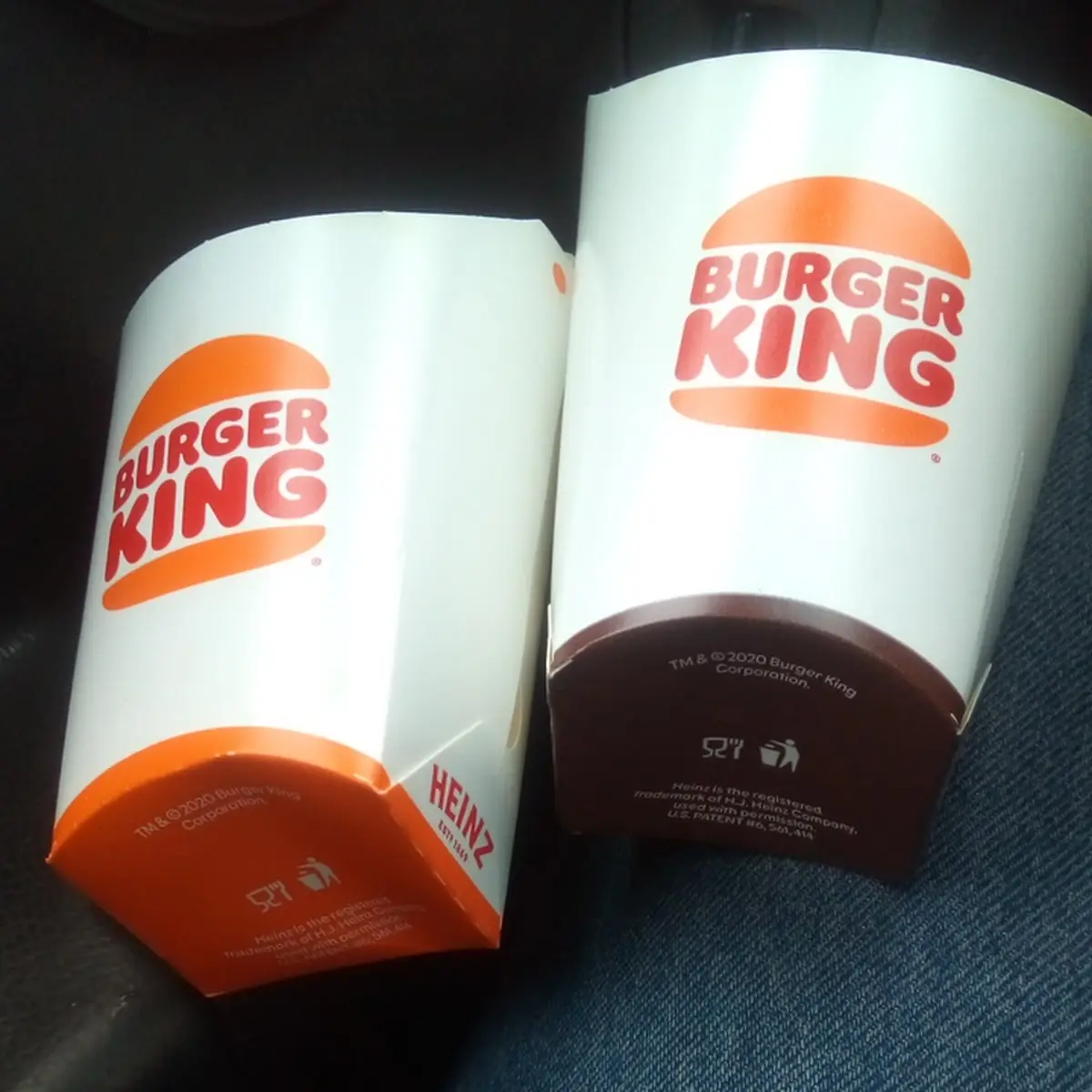 Large Fries Brown Bottom Medium Fries Orange Bottom