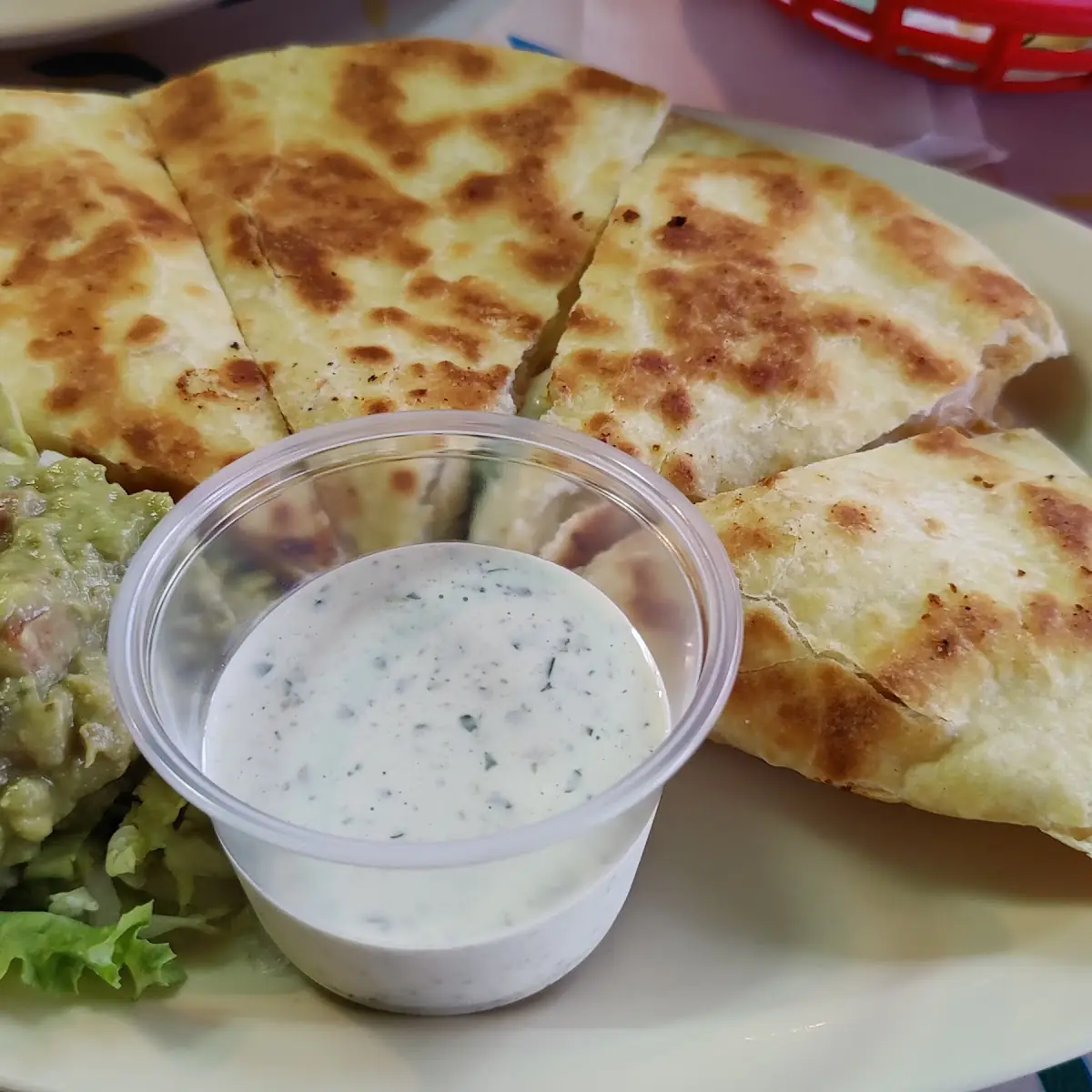 Guacamole Salsa and Sour Cream