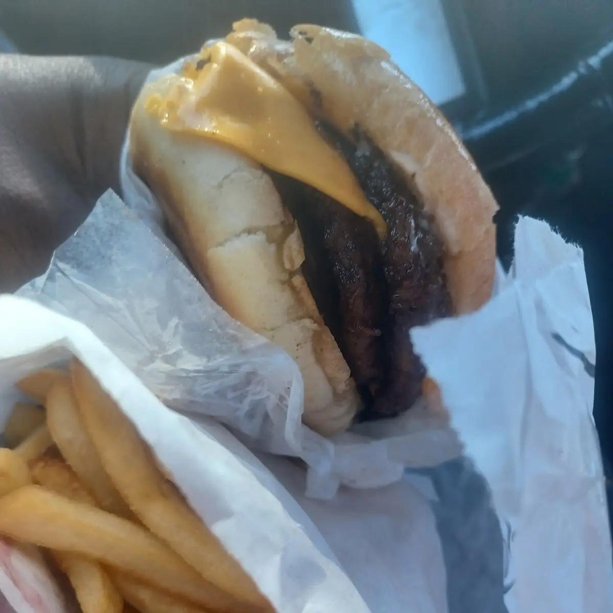 Triple Cheeseburger Jr and Fries