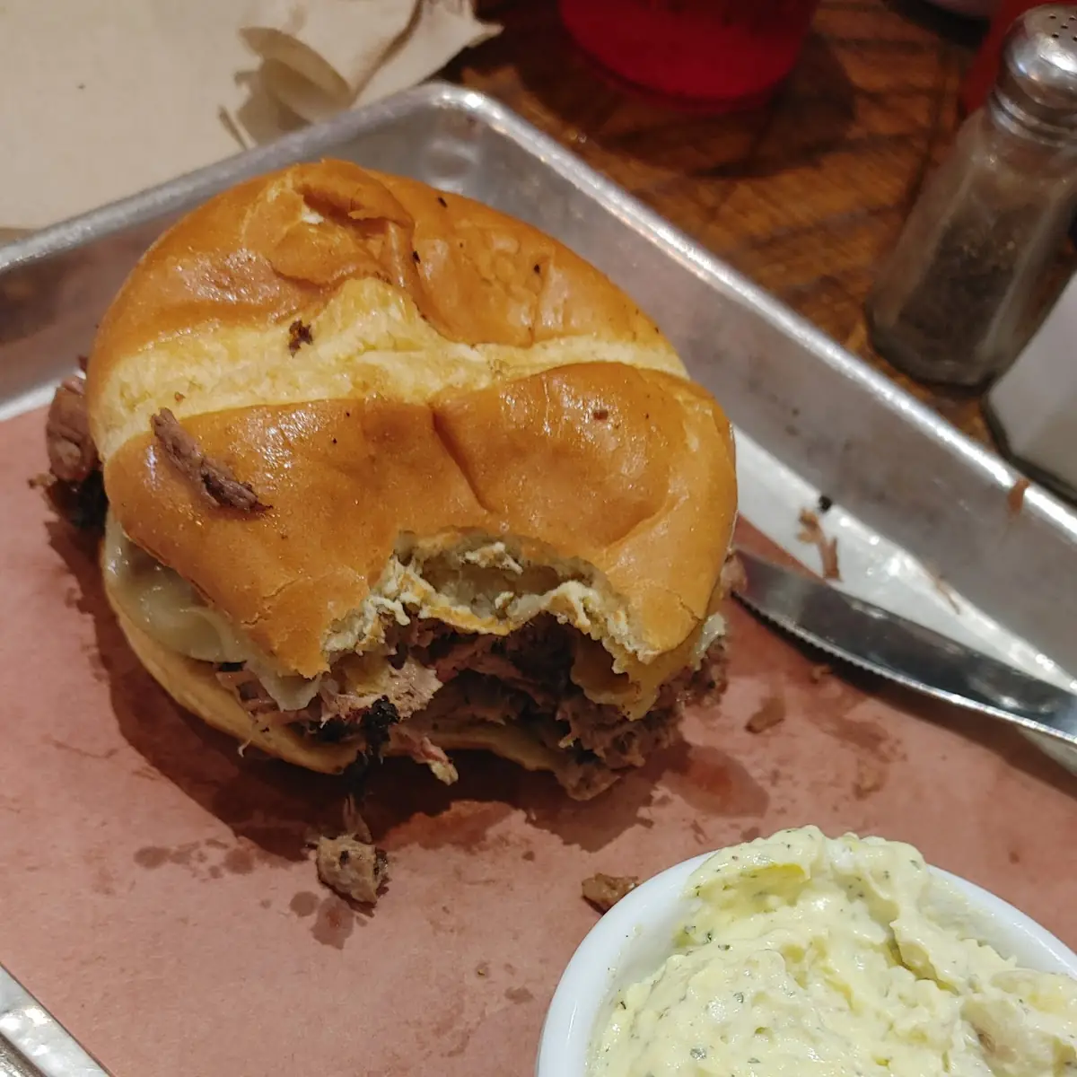 Brisket Sandwich with Potato Salad