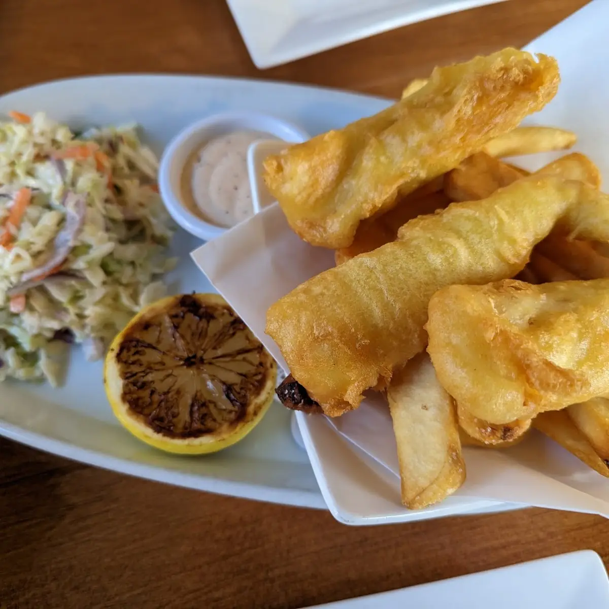 Fish and Chips with Coleslaw