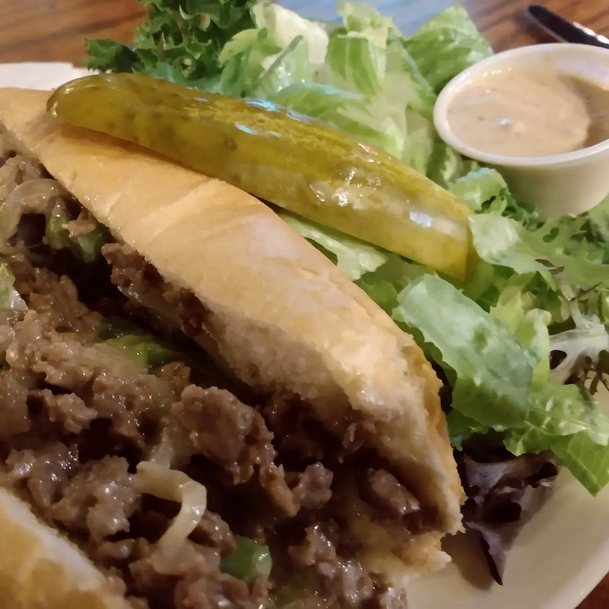 Philly Cheese Steak with Salad
