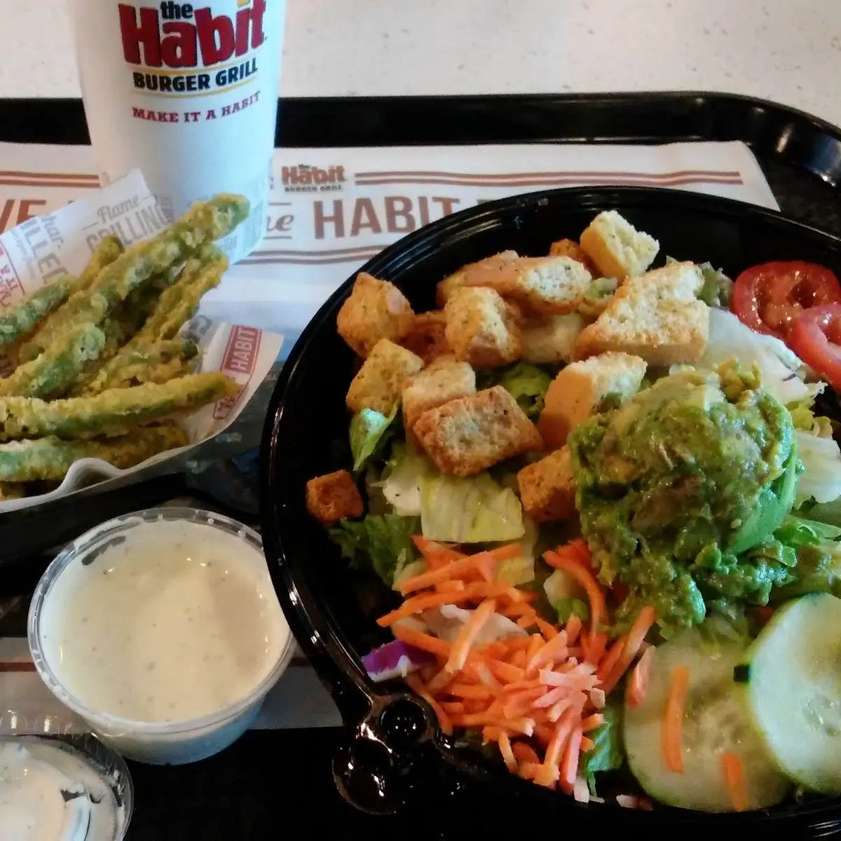 Tempura Green Beans and Garden Salad