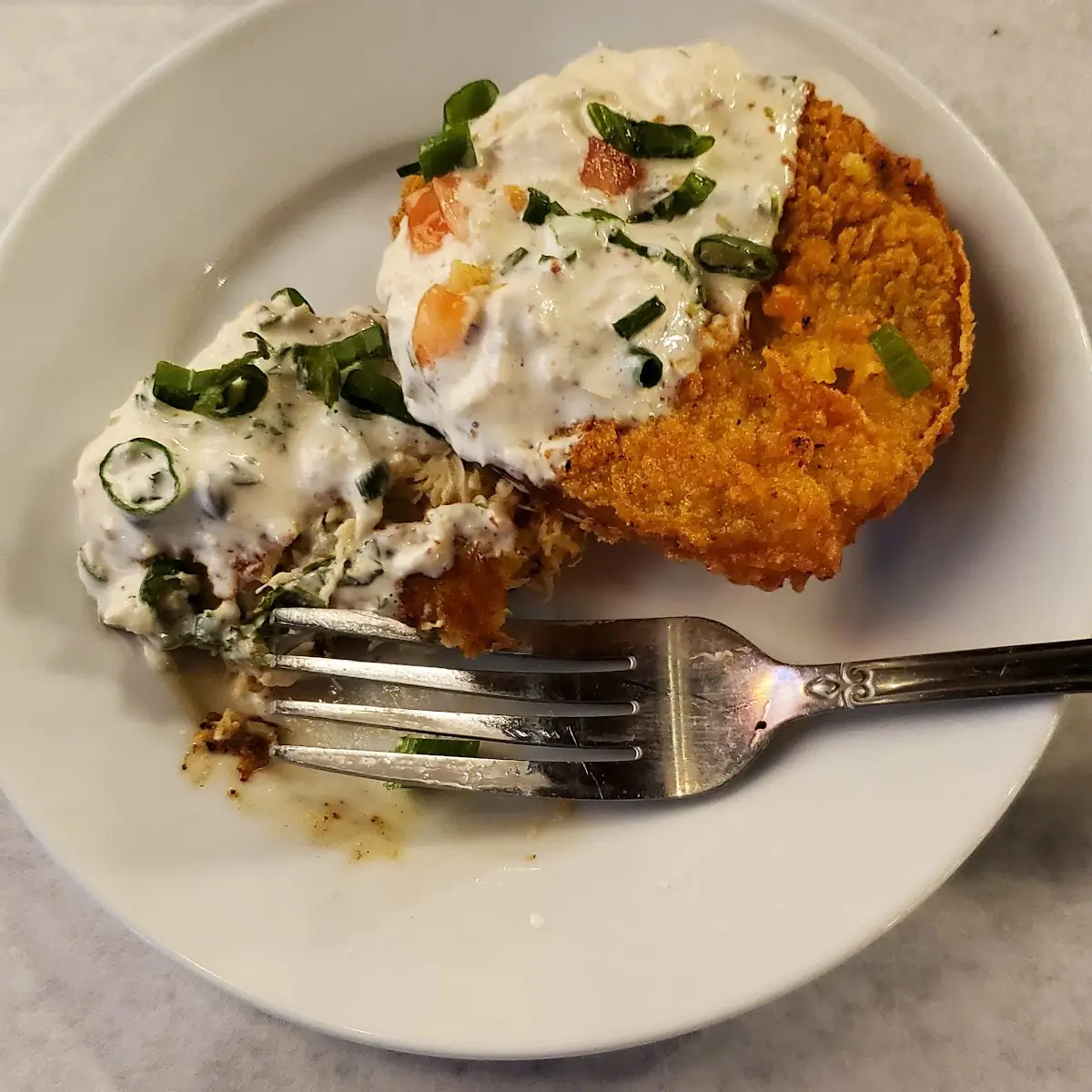 Fried Green Tomatoes & Crab Cakes