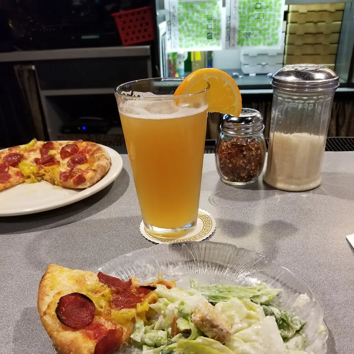 Caesar Salad & Pepperoni Pepperoni Pizza