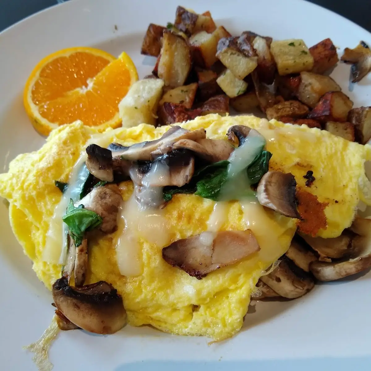 Spinach and Mushroom Omelette