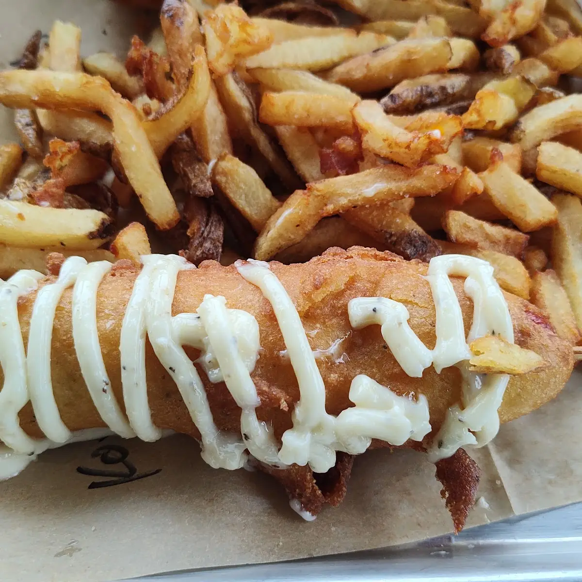 Corn Dog with Garlic Mayo