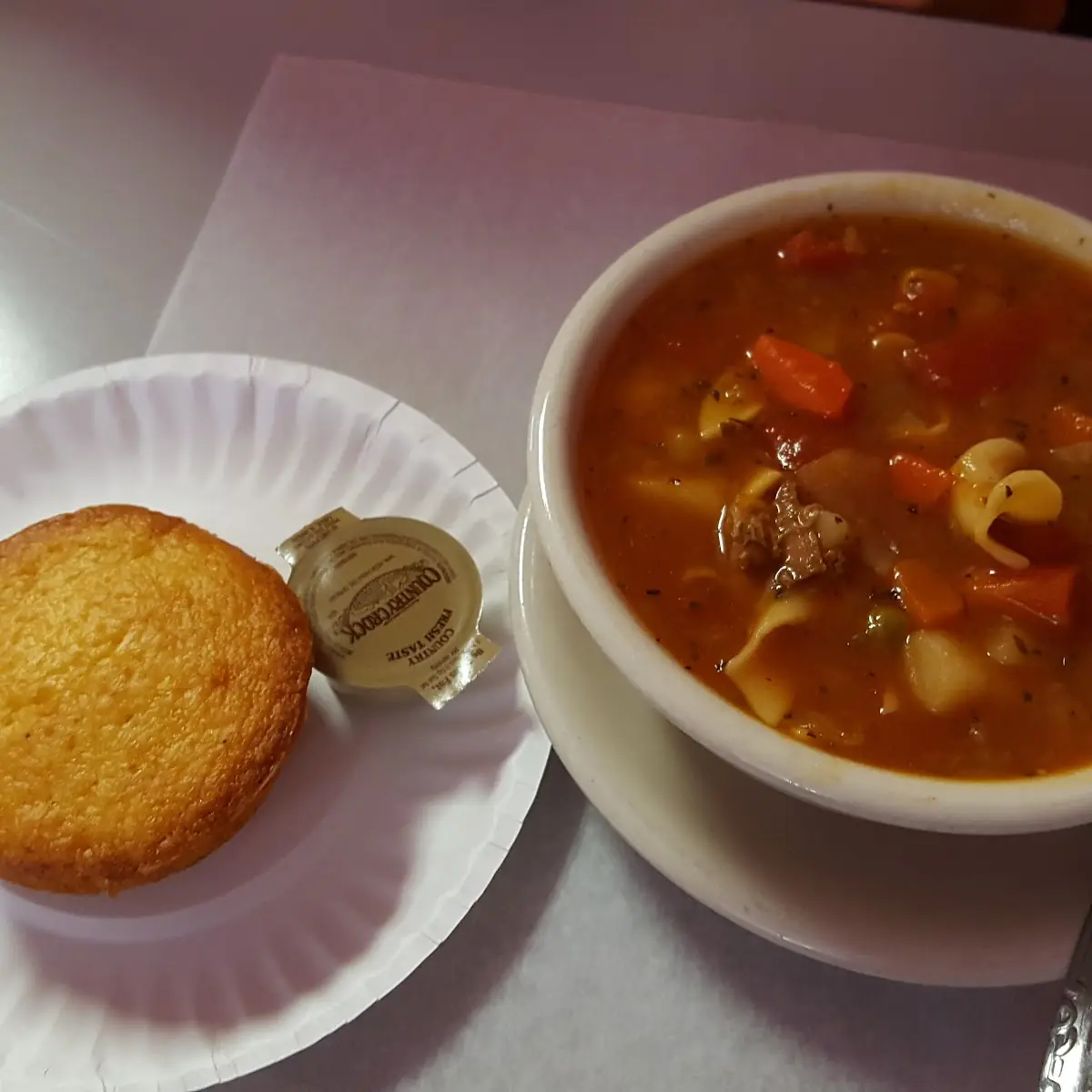 Vegetable Soup and Corn Muffin