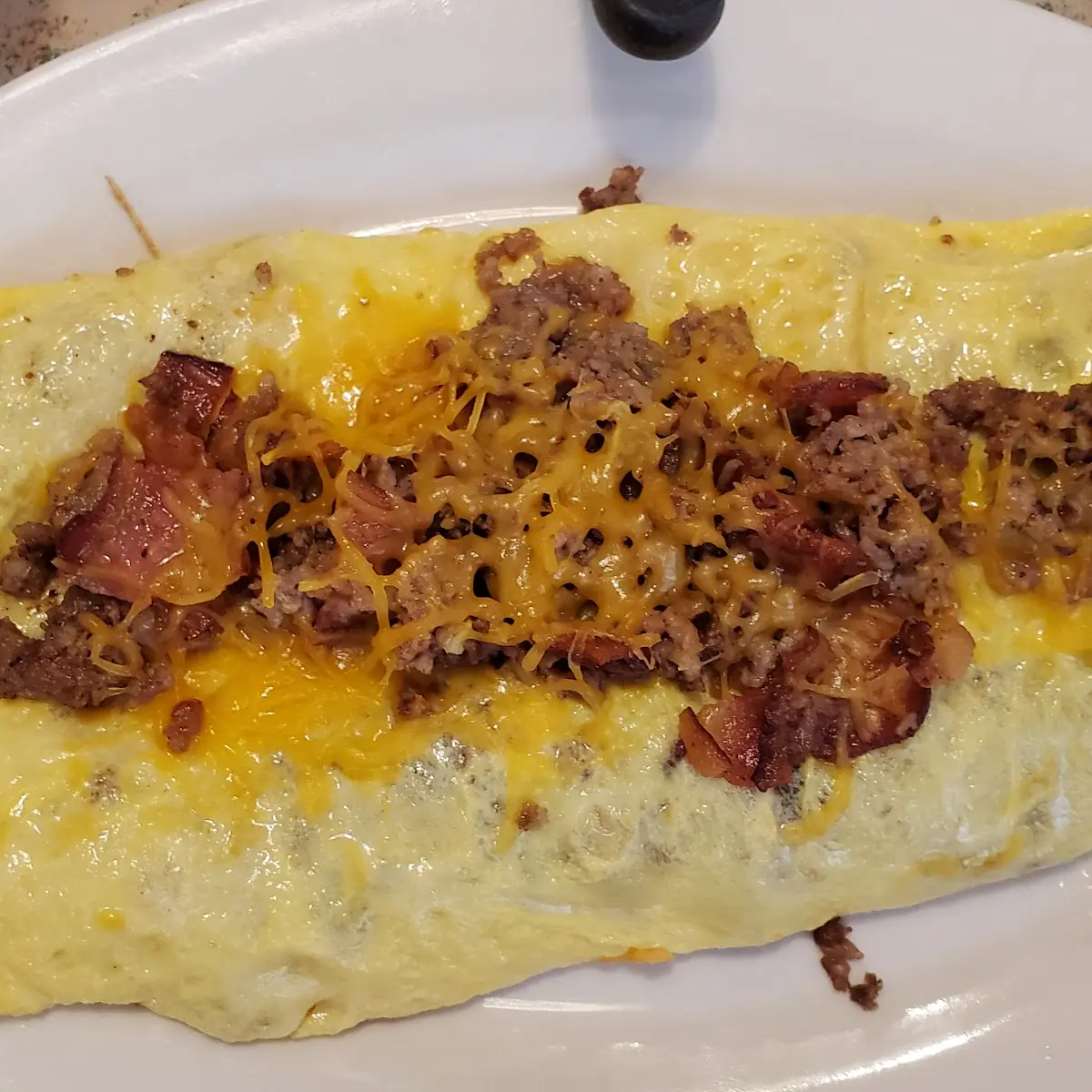 Omelet with Bacon Sausage and Cheese