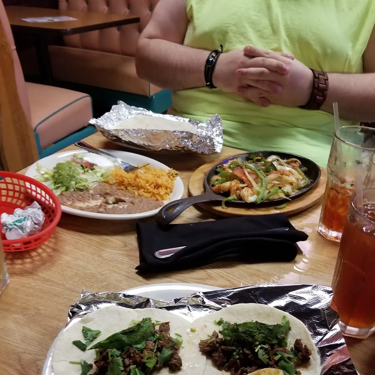 Tacos Especiales and Shrimp Fajitas