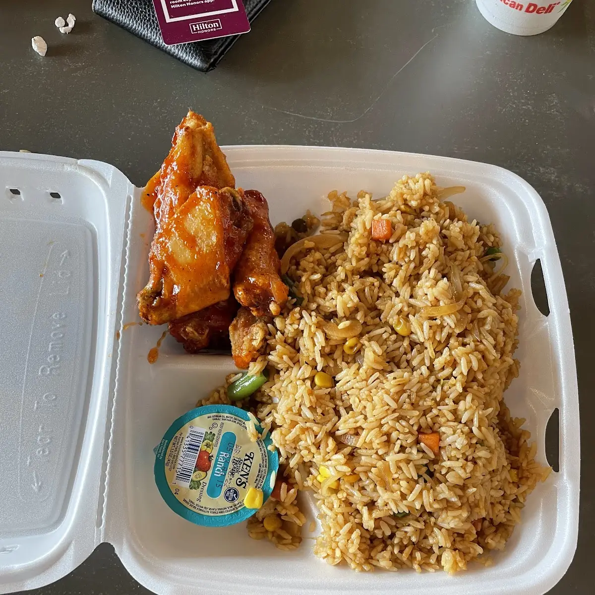 Fried Rice and Chicken Wings