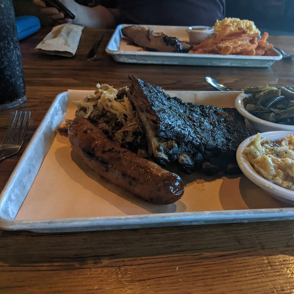 Platter for Two with Four Sides Brisket Pulled Pork Ribs