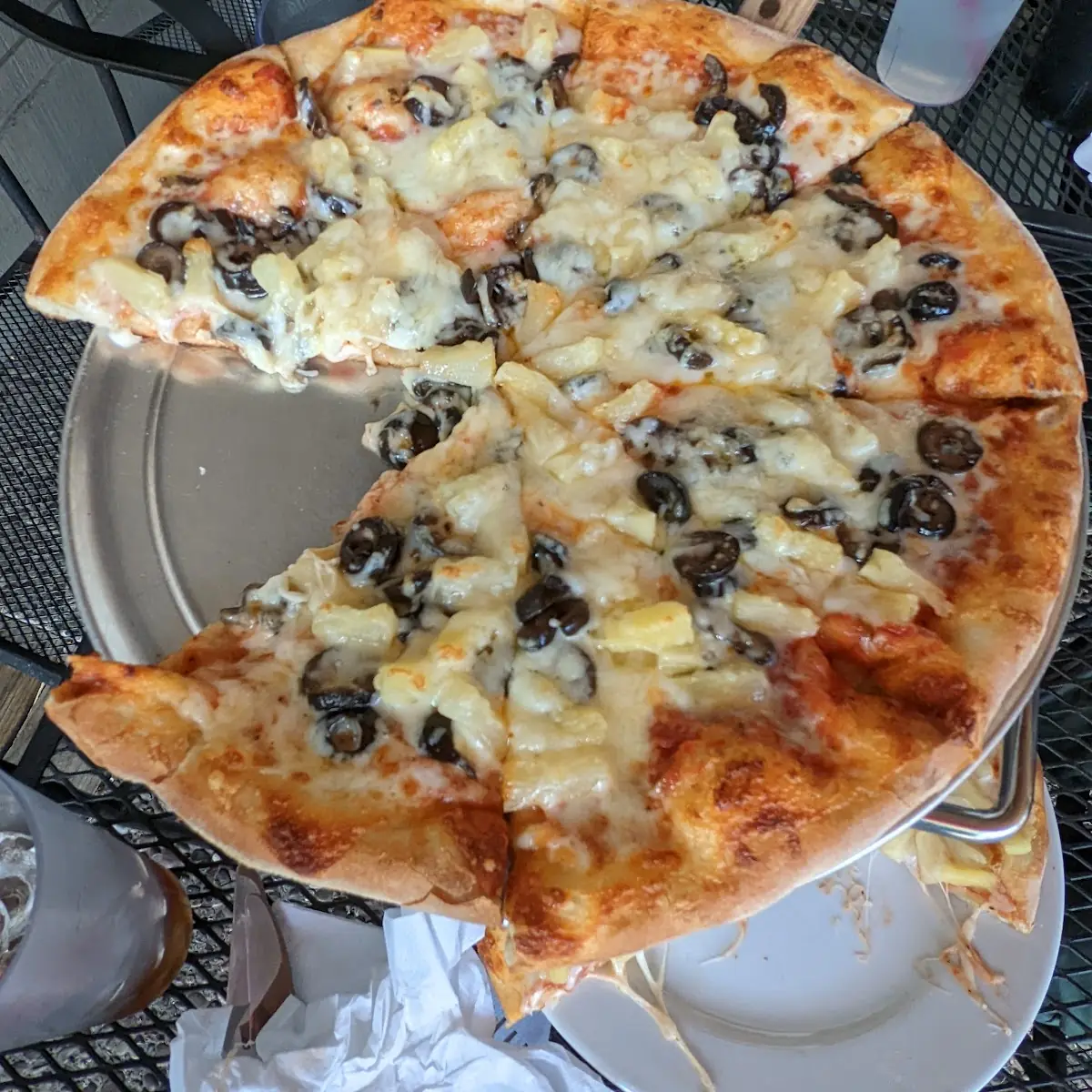 Black Olive and Pineapple Pizza