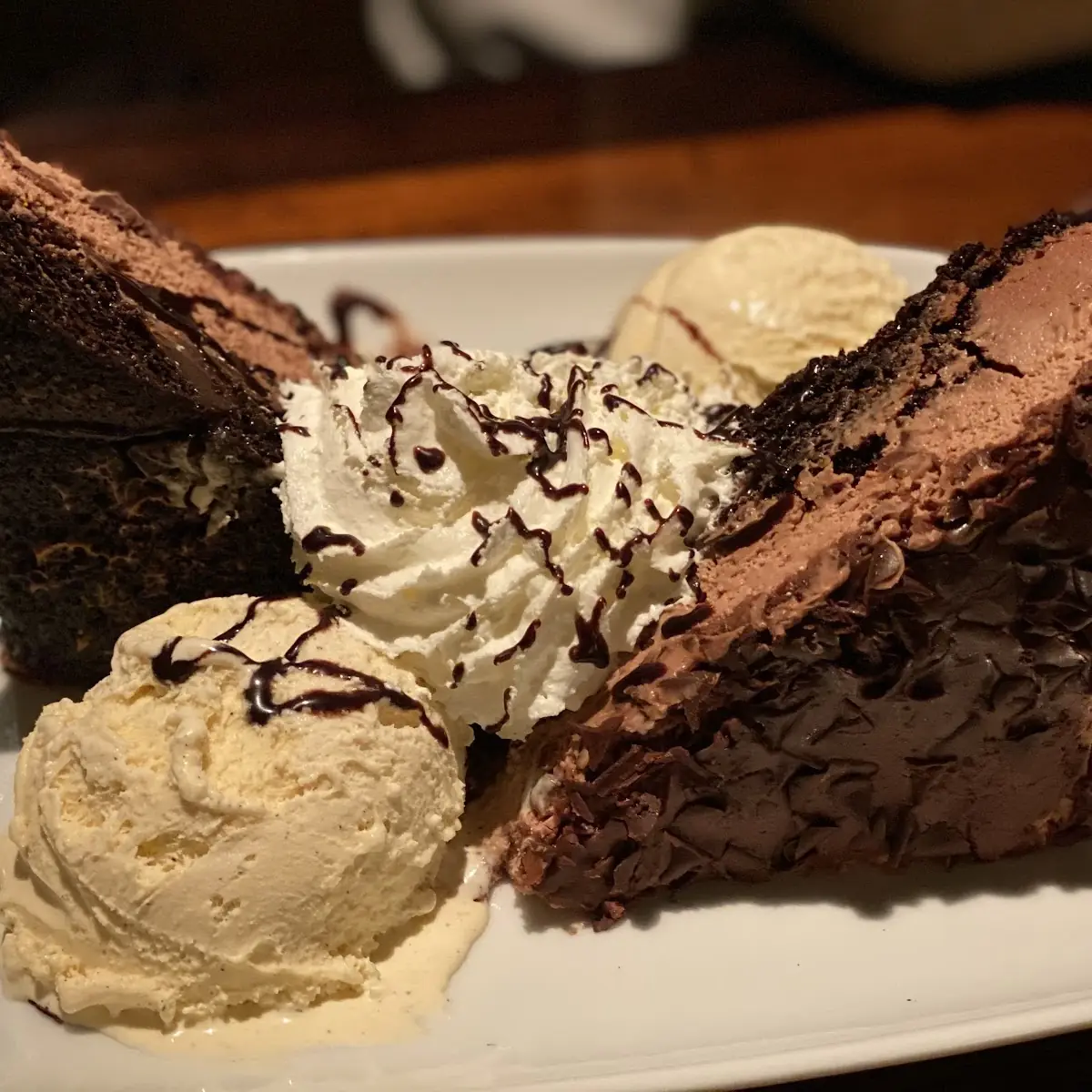 Chocolate Cake and Vanilla Ice Cream