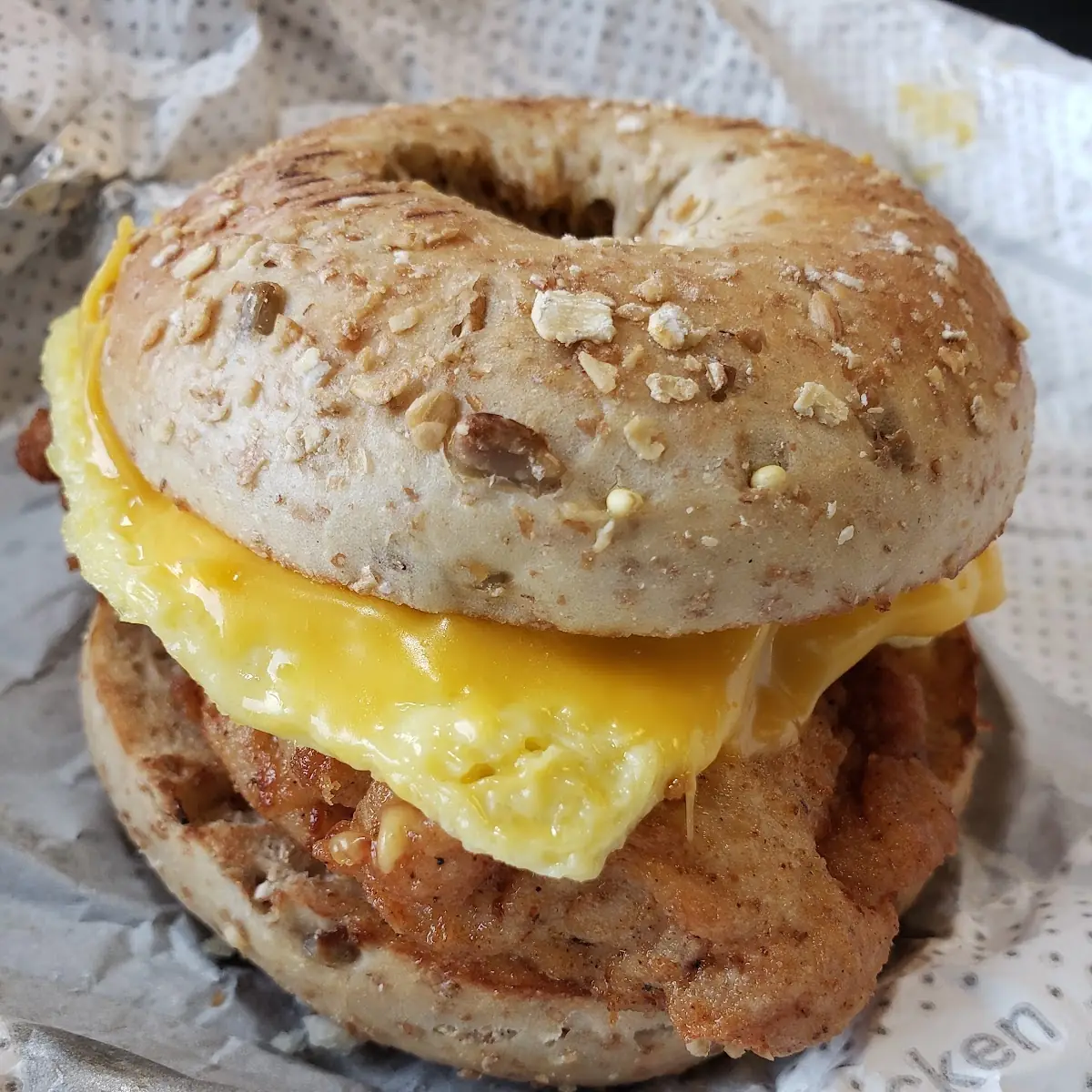 Chicken Egg and Cheese Bagel