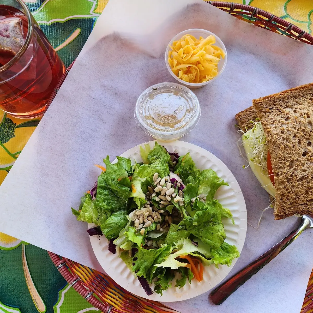 Half Veggies Sandwhich w Side Salad