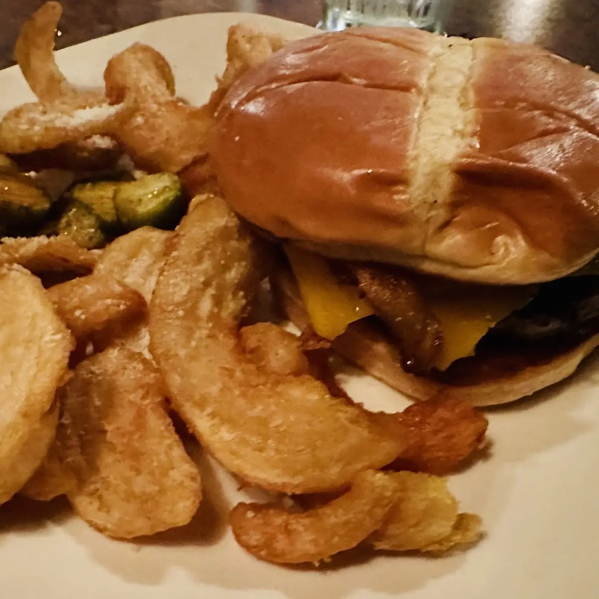 Bacon Cheddar Burger with Home Fries