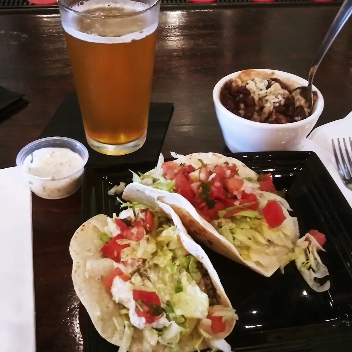 Fish Tacos with Rice & Beans